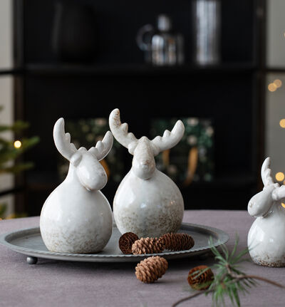 Elg krem keramikk 15 cm Elg krem keramikk 15 cm